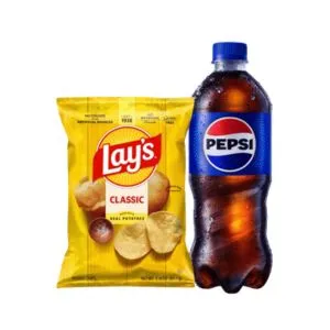 20oz Bottled Soda & Chips