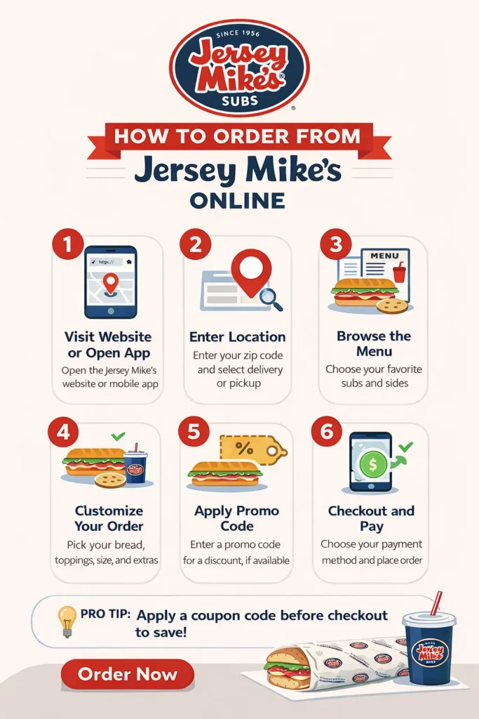 How to order from Jersey Mike's online or via App