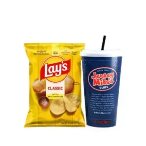 Get Jersey Mikes 22oz fountain drink and chips together and save