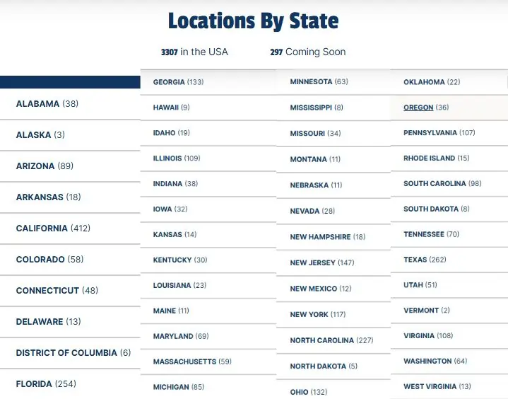 Jersey Mike's Locations by State