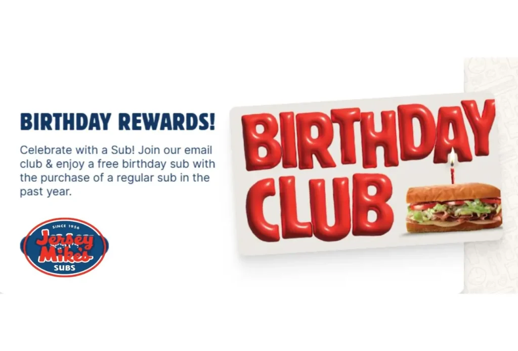 Jersey Mike’s Birthday Reward