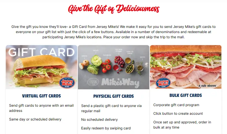 Jersey Mike’s gift cards order online